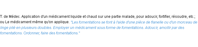 Définition fomentation ACAD 1835