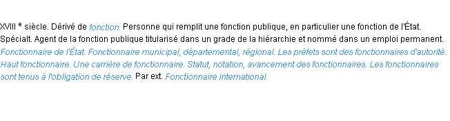 Définition fonctionnaire ACAD 1986