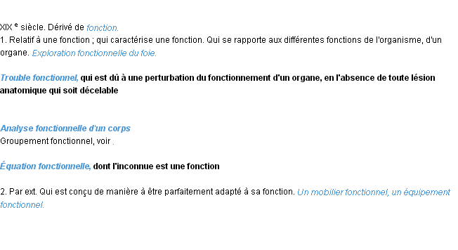 Définition fonctionnel ACAD 1986