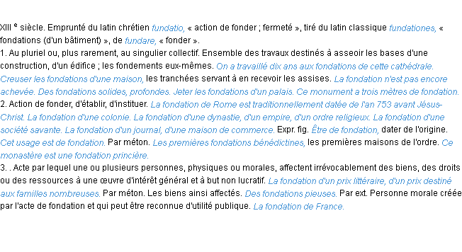 Définition fondation ACAD 1986
