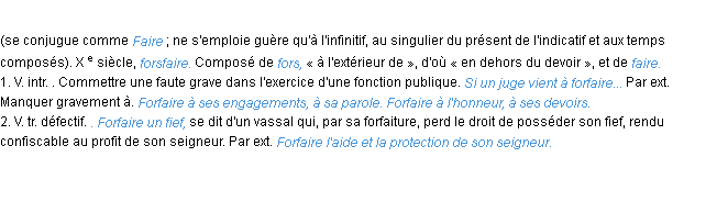 Définition forfaire ACAD 1986