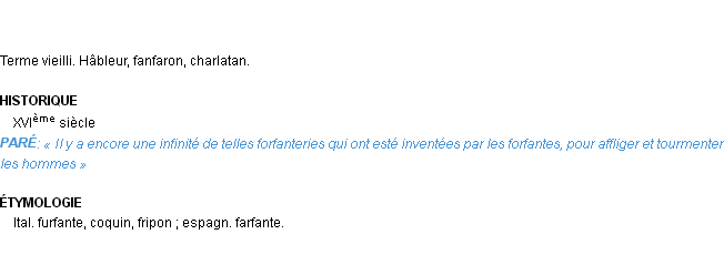 Définition forfante Emile Littré