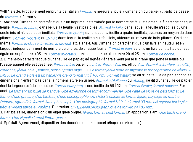 Définition format ACAD 1986