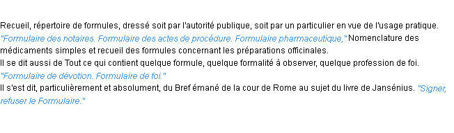 Définition formulaire ACAD 1932