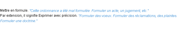 Définition formuler ACAD 1932