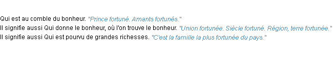 Définition fortuné ACAD 1932