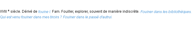 Définition fouiner ACAD 1986