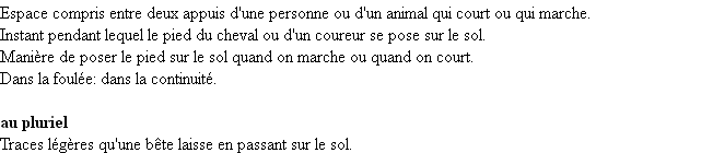 Définition foulée