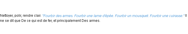 Définition fourbir ACAD 1798