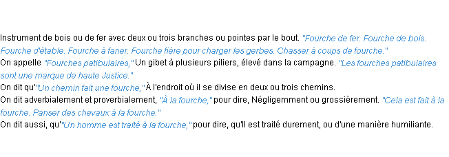 Définition fourche ACAD 1798