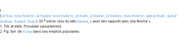 Définition foutre ACAD 1986