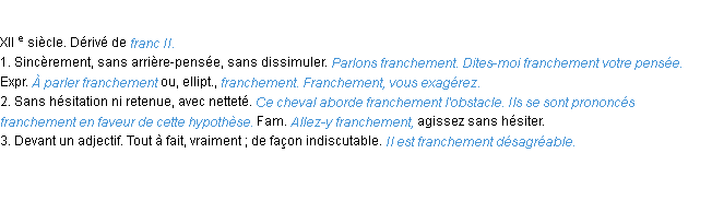 Définition franchement ACAD 1986