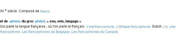 Définition francophone ACAD 1986