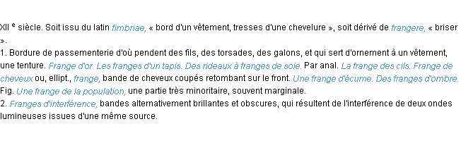 Définition frange ACAD 1986