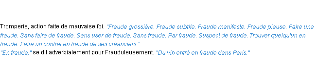 Définition fraude ACAD 1798