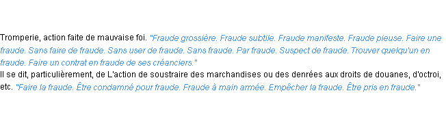 Définition fraude ACAD 1835