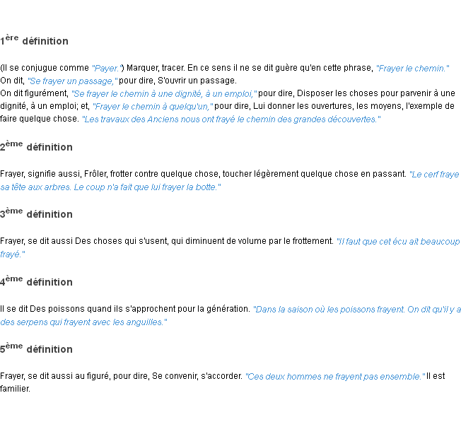 Définition frayer ACAD 1798