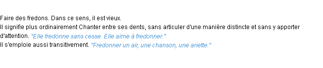 Définition fredonner ACAD 1932