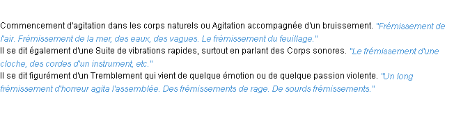 Définition frémissement ACAD 1932