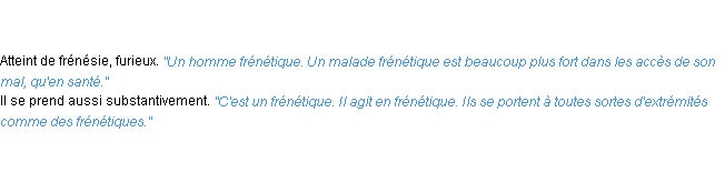 Définition frénétique ACAD 1798
