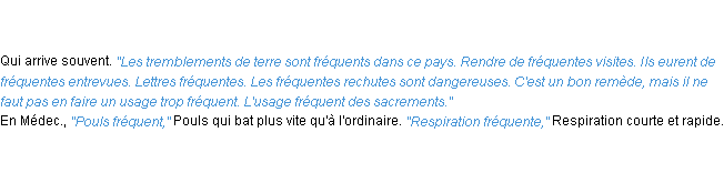 Définition fréquent ACAD 1835