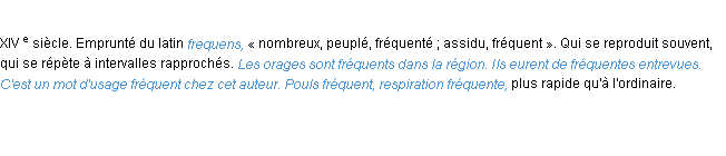 Définition fréquent ACAD 1986