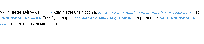 Définition frictionner ACAD 1986