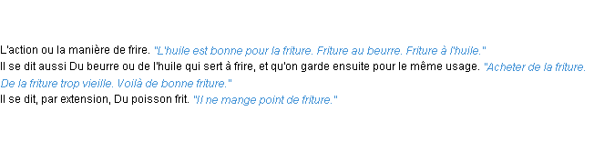 Définition friture ACAD 1835