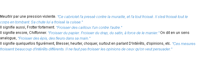 Définition froisser ACAD 1835