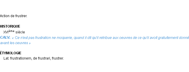 Définition frustration Emile Littré