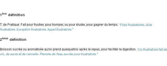 Définition frustratoire ACAD 1835