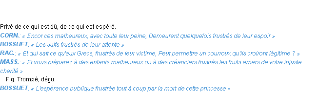 Définition frustré Emile Littré