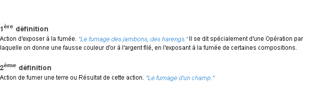 Définition fumage ACAD 1932