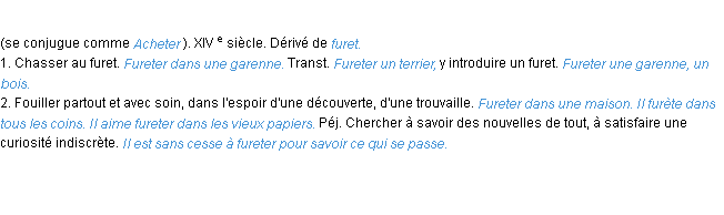 Définition fureter ACAD 1986