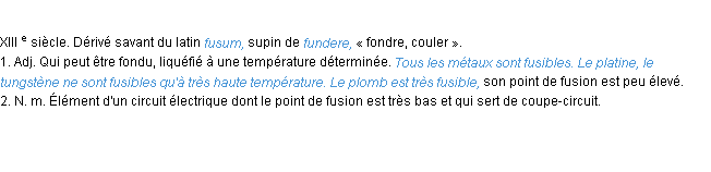 Définition fusible ACAD 1986