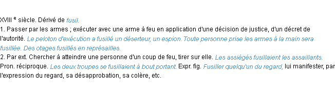 Définition fusiller ACAD 1986