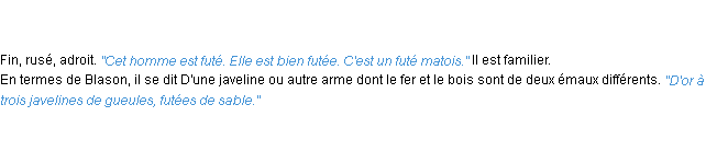 Définition futé ACAD 1835