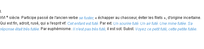 Définition futé ACAD 1986