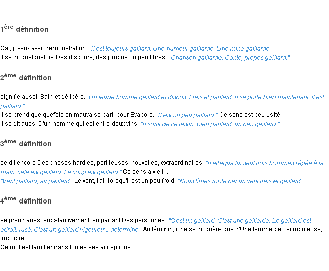 Définition gaillard ACAD 1835