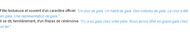 Définition gala ACAD 1932