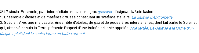 Définition galaxie ACAD 1986