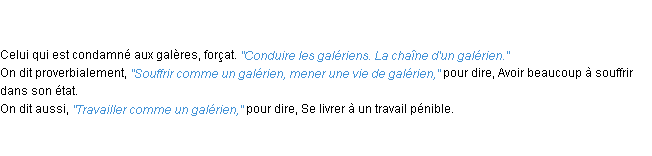 Définition galérien ACAD 1798