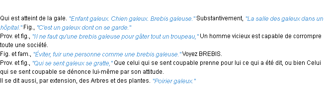 Définition galeux ACAD 1932
