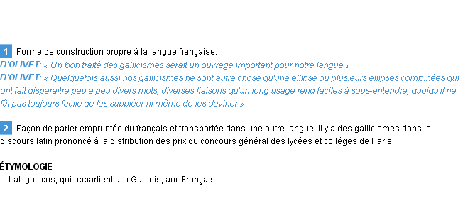 Définition gallicisme Emile Littré