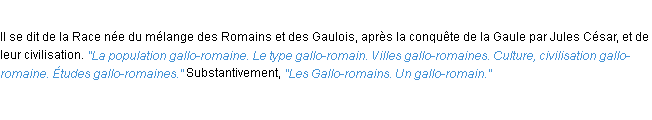 Définition gallo-romain ACAD 1932