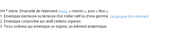 Définition gangue ACAD 1986