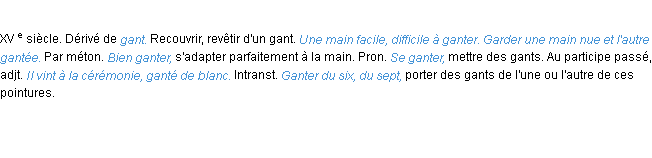 Définition ganter ACAD 1986