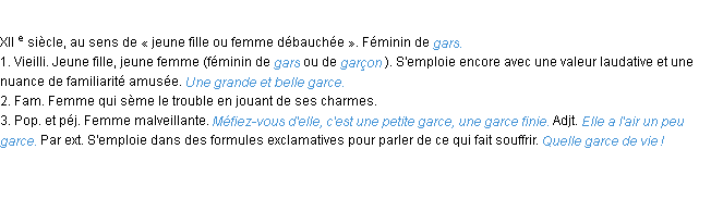 Définition garce ACAD 1986