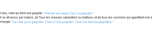 Définition gargotier ACAD 1835