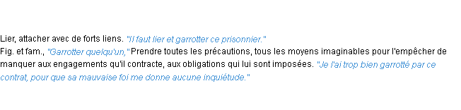 Définition garrotter ACAD 1835